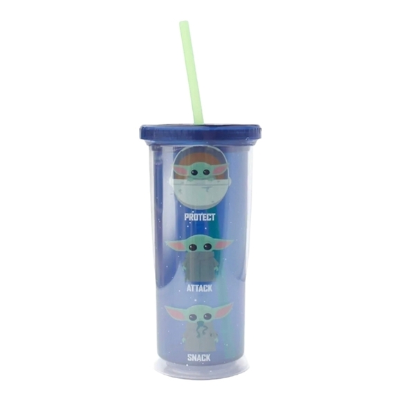 ⭐Silver Buffalo The Mandalorian Grogu water bottle - missing straw - Picture 1 of 4